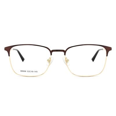 China Fashionable Square Eyeglass Frames Popular Vintage Metal Eyeglass Frame Optical Frames For Men for sale