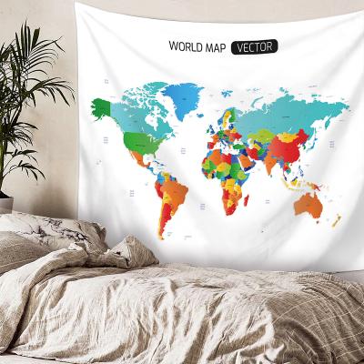 China Simple World Map 3D Printing Polyester Wall Hanging Tapestry Home Decorative for sale