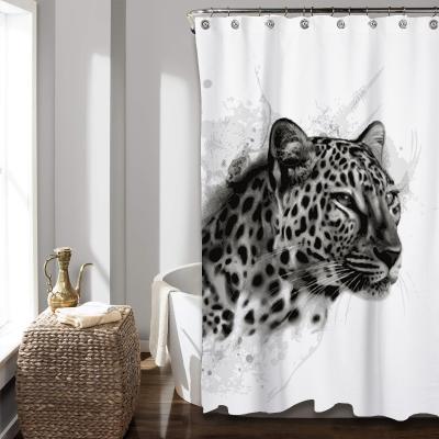 China Tiger Waterproof Animal Shower Curtain Eco-friendly Customized Sustainable for sale