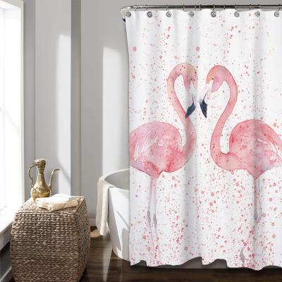 China Modern Flamingo 180*180cm/Customized Bathroom Shower Curtain Sustainable for sale