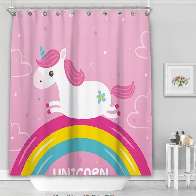 China Unicorn Eco-Friendly Kids Shower Curtain Personalized Viable for sale