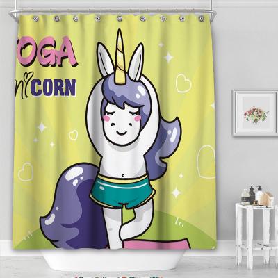 China Sustainable Kids Bathroom Custom Cartoon Printed Shower Curtain for sale