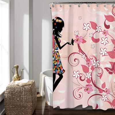 China Custom Viable Butterfly Girl Dancing Personality Shower Curtain for sale