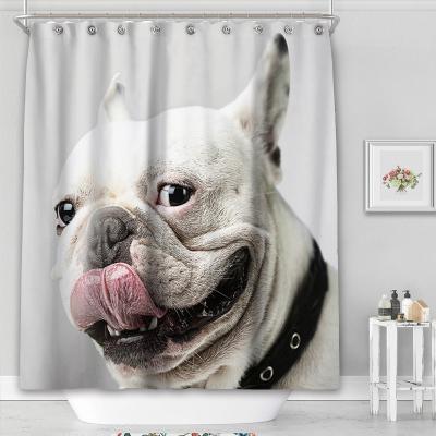 China Sustainable Funny Dog Kids Eco-Friendly Shower Curtain For Bathroom for sale