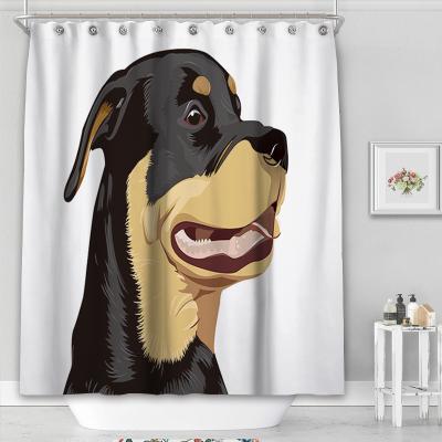 China 180*180cm Sustainable Animal Digital Printed Home Shower Curtain For Kids for sale