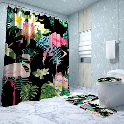 China Viable Custom Design Bath Cover Shower Curtain Set, Wholesale Printed High Quality Waterproof Shower Curtain for sale