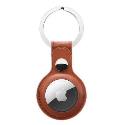 China Anti-drop 2021 Sell Well Hang Tag Solid Leather Genuine Leather Airtag Leder Anti-lost Baby Leather Pet Hang Tag Protective Case For Airtag for sale