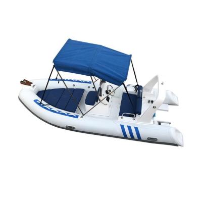 China Fiberglass used fishing boats for sale CE 4.8m RIB 480 hypalon material fiberglass hull cabin rib inflatable fishing boat for sale