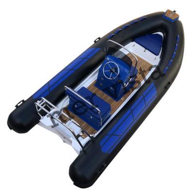 China Gear Racing CE Fiberglass Hull Rib 480 Inflatable Boat With 4 Stroke 60HP Outboard Motor for sale