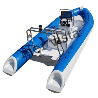 China Gear racing factory direct sale fiberglass hull hypalon inflatable rib boat with hard bottom for sale