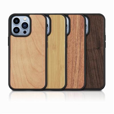 China Original Wooden iPhone 13 Wooden Cases Shockproof Mobile Phone Case TPU PC Cover JSD-W01 pro For iPhone 14 13 11 max for sale