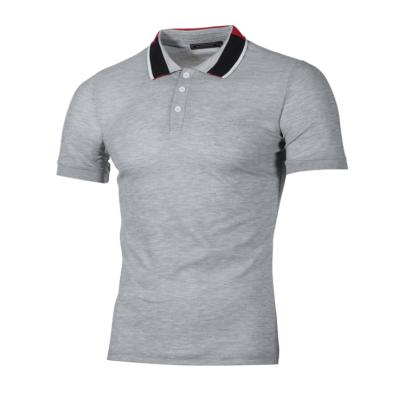 China New Design Simple Striped Casual POLO Luokou Anti-wrinkle Men's Color Short-sleeved T-shirt for sale