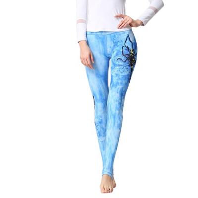 China Breathable Active Yoga Pants Women Fitness Clothing Gym Common Wear Gaiters For Women Printing Sports Legging Ladies Legging 100 PCs for sale