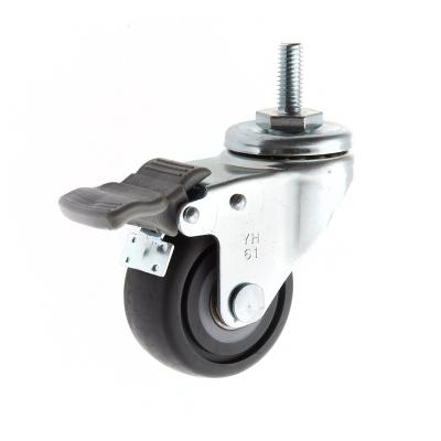 China Modern YH 2.5 Inch TPR Threaded Stem Caster With Full Brake for sale