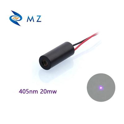 China Standard Point 405nm Hotels Laser Module ClassIIIB 5VDC D12mm 20mW Blue Laser Diode Module for sale