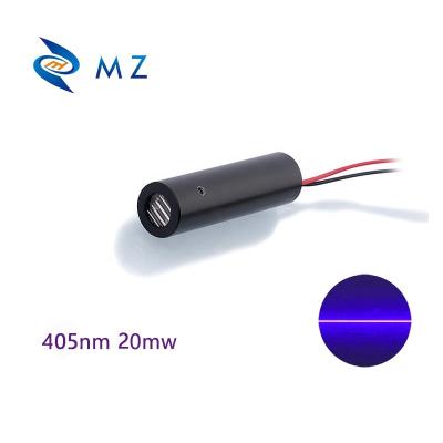 China Hotels 12mm 405nm 20mW Line Laser Module Industrial Grade 60 Degree Blue Laser UV Laser for sale