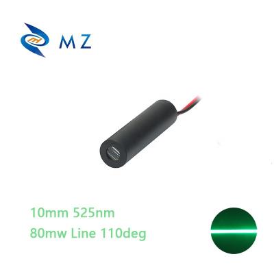 China Hotels High Power Green Laser 525nm 80mw Line Laser Module ACC Driven 110 Degree Industrial Green Line Laser Module for sale