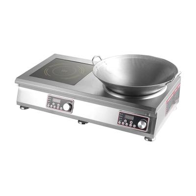 China Hotel High Power One Flat One Concave Commercial Induction Cooker 5000W Flat And Concave Combo Stove for sale