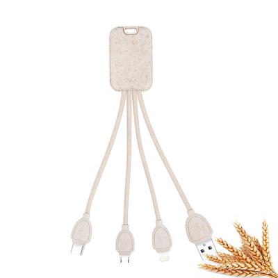 China MP3/MP4 player wheat cheap eco-friendly straw material mobile phone charger usb cable for sale