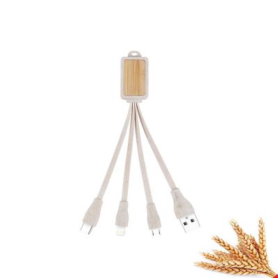 China Eco-friendly Wheat Multi Straw Cable Multi Player MP3/MP4 USB Charger Mobile Phone Cable for sale