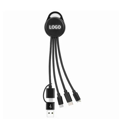 China COMPUTER glow logo free led mobile phone usb charging cable 6in1 illuminated usb cable for sale