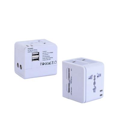 China Cheap Price Classic Residential / Multipurpose Smart 2 Usb AC Wall Plug Adapter All In One Travel Adapter for sale