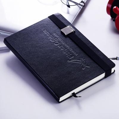 China Custom Logo High Quality Leather A5 Notebook Hard Cover Book With Pocket On Back Cover for sale