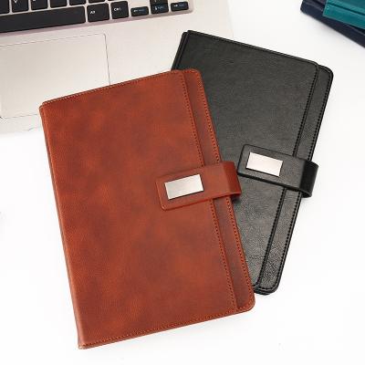 China High Quality Hardcover Book Two Layers Cover Notebook with Card Slot and Loose Pen Circle for Company Business Gift for sale