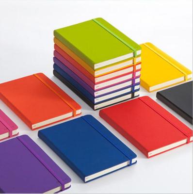 China Cheap leather hardcover book promotion price hardcover blank A6 notepad with rubber band wholesale for sale