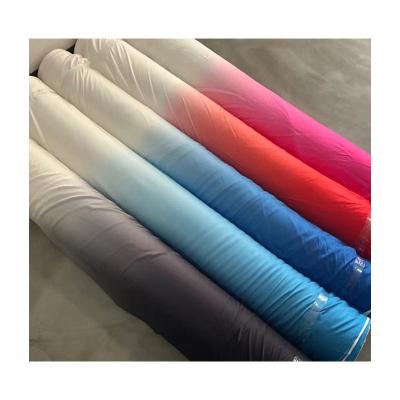 China Tear-Resistant Wholesale satin elastic chiffon Polyester gradient color New's fashion clothing dresses stage performance clothing fabrics for sale