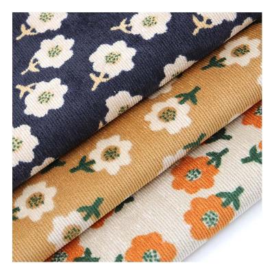 China Shrink-Resistant Wholesale Corduroy Fabric Small Fragmented 3mm Elastic High Quality Polyester Fabric Children's Dress Home Textile Luggage Shirt for sale