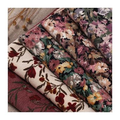 China Shrink-Resistant Wholesale of corduroy fabric small floral patterns high-quality polyester fabric fashionable dresses home textiles bags shirts for sale