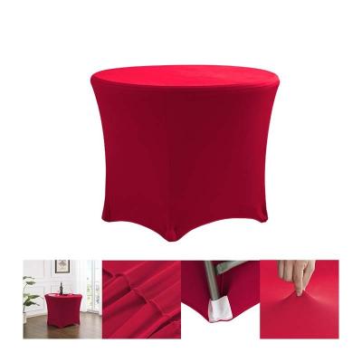 China Disposable Wholesale Solid color Four corners elastic round tablecloth for hotel weddings parties banquet Party decorative fabrics for sale