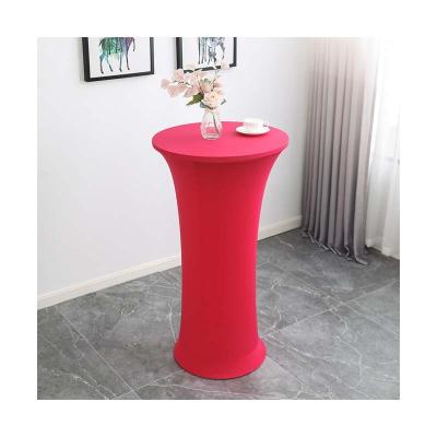 China Disposable Wholesale spandex Elastic Table Set Hotel Wedding Banquet Party Cocktail Round Table Decoration Solid Color Table Cloth for sale