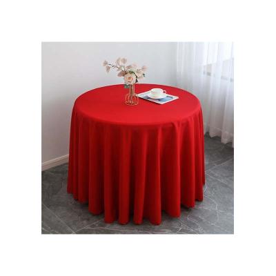 China Disposable Wholesale solid color circular Dacron dining table cloth suitable for hotel meetings weddings banquets parties and household use for sale