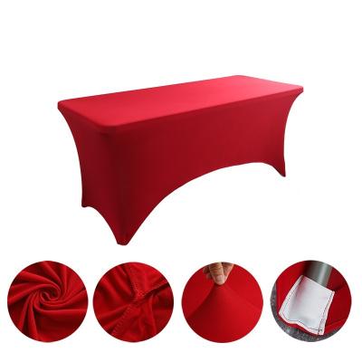 China Disposable Wholesale high-end hotels restaurants weddings exhibitions parties decorations solid color thickened square elastic tablecloths for sale