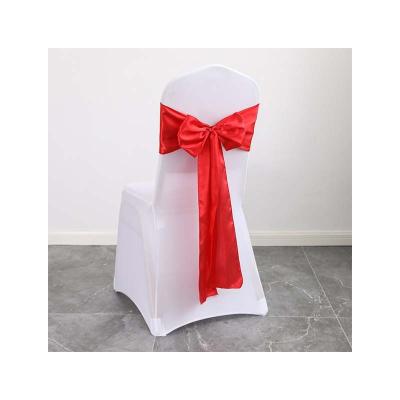 China Minimalist Wholesale Hotel Wedding Banquet Party Decoration Chair Cover Back Flower Bow Chair Back Flower Color Ding Ribbon for sale