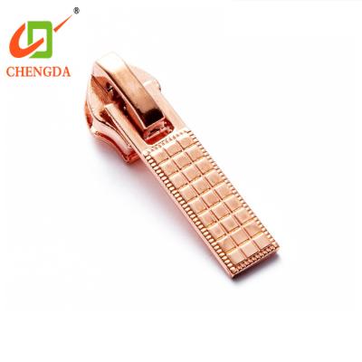 China CHENGDA Customized Inexpensive Nickel Free Non Size Woman Lock Plating Zipper Slider Key Puller for sale