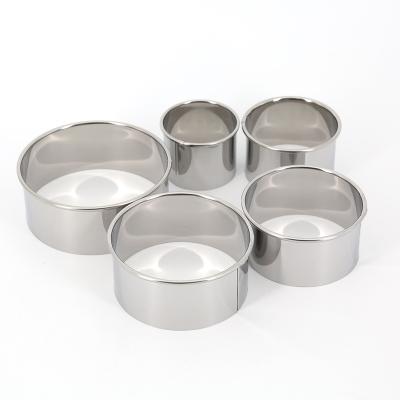 China Sustainable Cookie Tools Mold Kitchen Custom Stainless Steel Set 5 Pieces Cookie Cutter Set Round Shape for sale