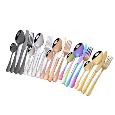 China Viable Jieyang Rongcheng Shengde Stainless Steel Metal Cutlery Set Silver Luxury 24pcs Flatware Set With Cutlery Box for sale