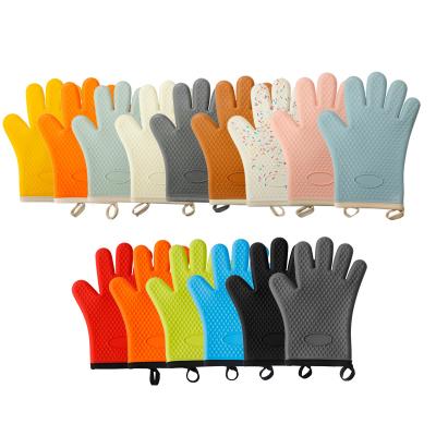 China Silicone Oven Mitt Microwave Baking Tools Printed Professional Bakery Oven Silicone Oven Mitts for sale