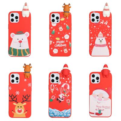 China Popular Chrisma Lovely Gift Accessories Girls Elk Snowman Silicone Cell Phone Case For iPhone 12 For Apple iPhone 12 for sale