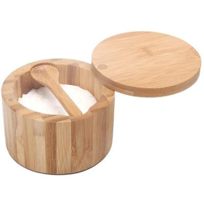 China Viable sealed with lid, can put spices, pepper, salt, and factory-made bamboo material box for sale