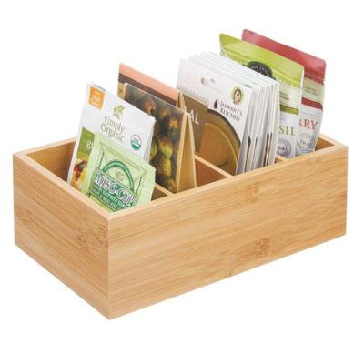 China Custom Sustainable Bamboo Wooden Food Storage Box Support Spice Snacks Storage Seasoning Wooden Box for sale