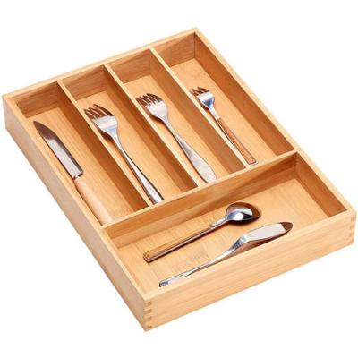 China Kitchen Utensil Storage Divider Tableware Tool Storage Wooden Household Drawer Storage Box for sale