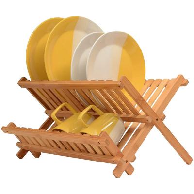 China Custom Sustainable LOGO Bamboo Bowl Holder Household Storage Tray Kitchen Supplies Drain Rack for sale