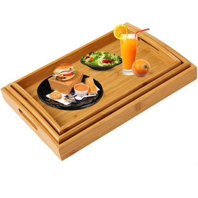 China Viable Manufacturers Supply Hotel Kitchen Household Japanese Creative Bamboo Tea Dish Fruit Dish Rectangular Simple Wooden Dish for sale