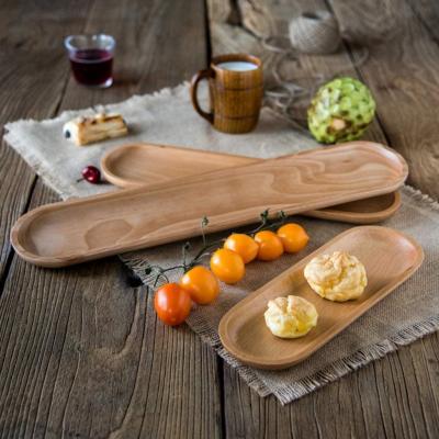 China Sustainable Japanese Style Solid Wood Sushi Dish Set Snack Dish Hemlock Wooden Color Household Dish Tray Along for sale