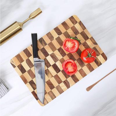 China Viable Combat Wooden Geometric Square Checkerboard Acacia Square Hotel Household Fruit and Vegetable Splicing Cutting Board for sale