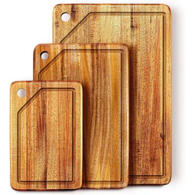 China Sustainable Acacia Wood Cutting Board Kitchen Household Cut Vegetables Steak Breadfruit With Juice Drip Bowl Cutting Vegetables Cutting B for sale